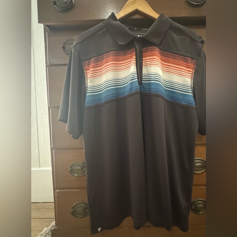Men’s XLg polo shirt Rank 45 / smoke free pet free